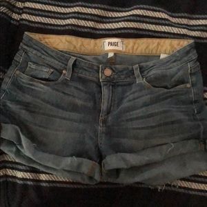 Paige premium denim cuffed denim shorts Euc 28